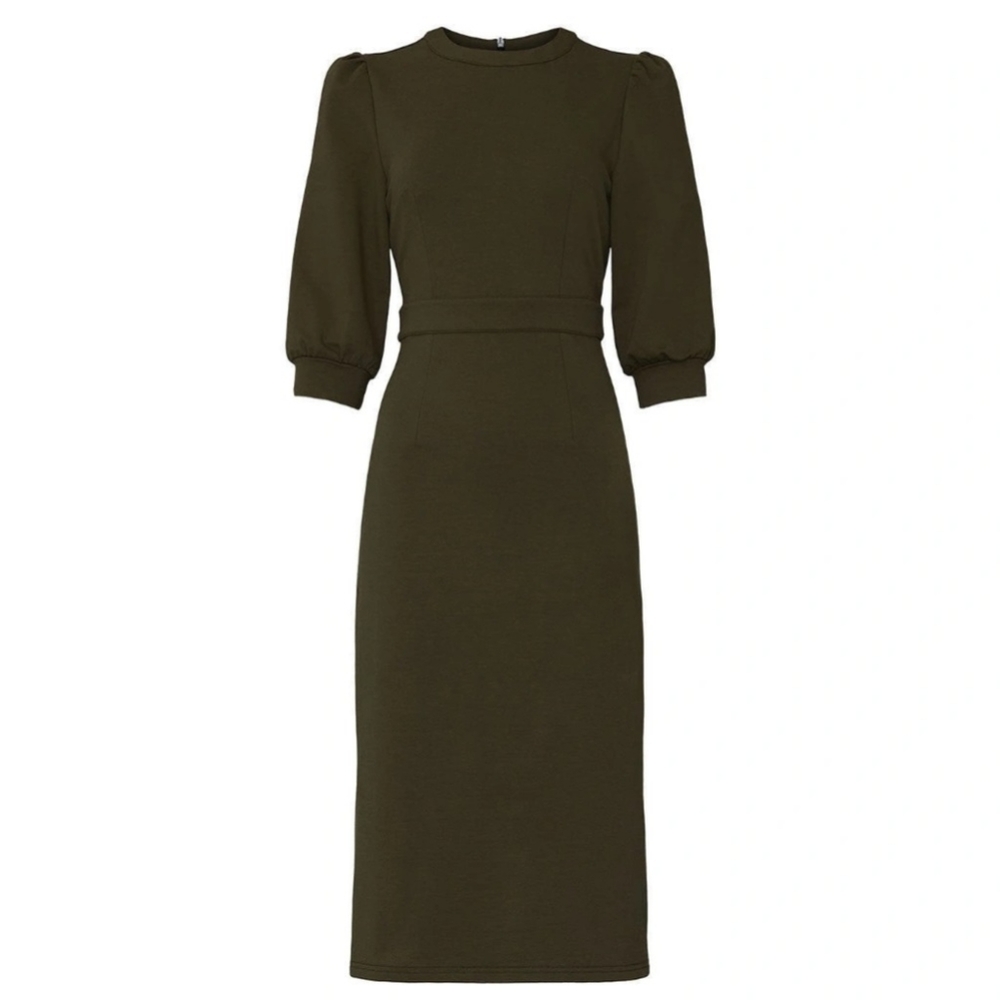 🩹 CAARA Hunter Green Grayson 3/4 Sleeve Dress, Sz S